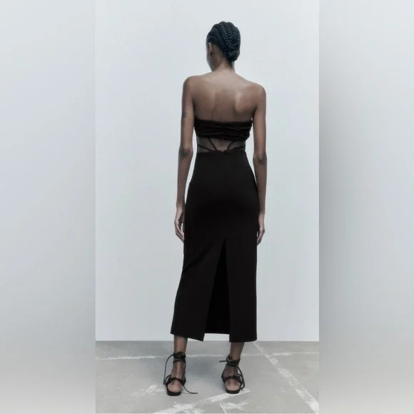 🆕 NWOT ZARA midi dress zara code 7385/210 - Picture 5 of 9